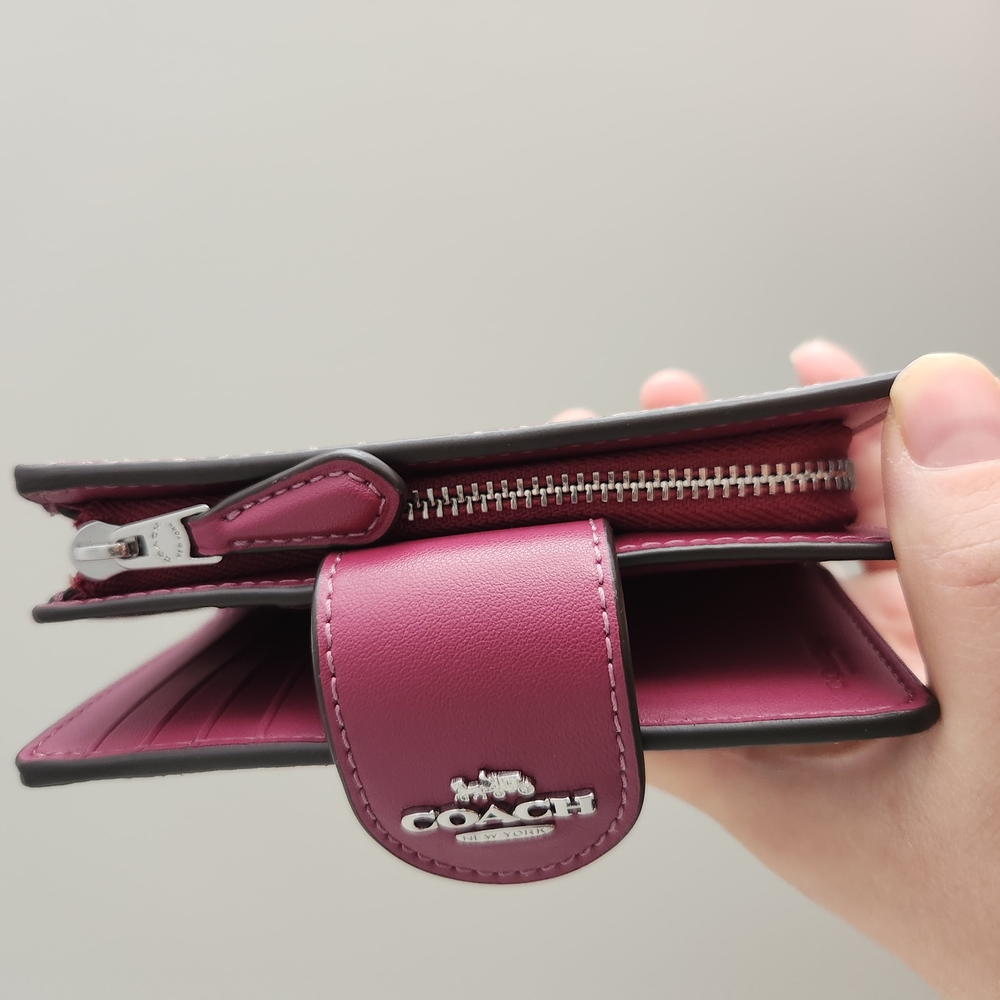 Coach Brown and Pink Floral Wallet - Picture 4 of 7
